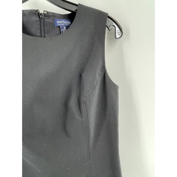 Ann Taylor Women's Black Sleeveless Wool Blend A Line Career Dress Size 8P - Picture 3 of 16